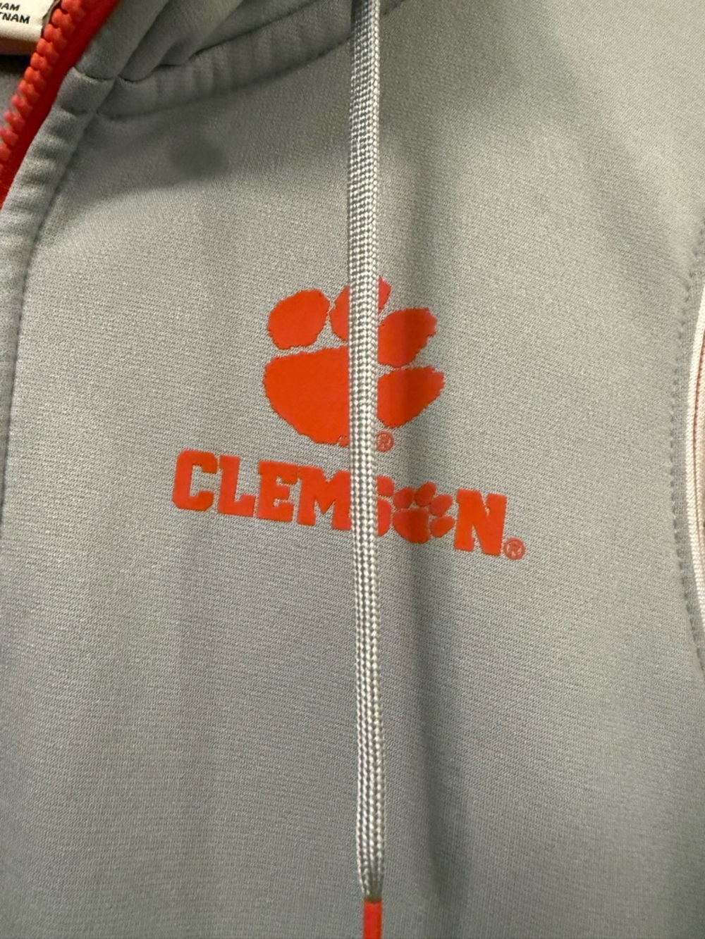 Nike Gray & Orange Clemson Zip-Up Hoodie Size Medium - Picture 2 of 6